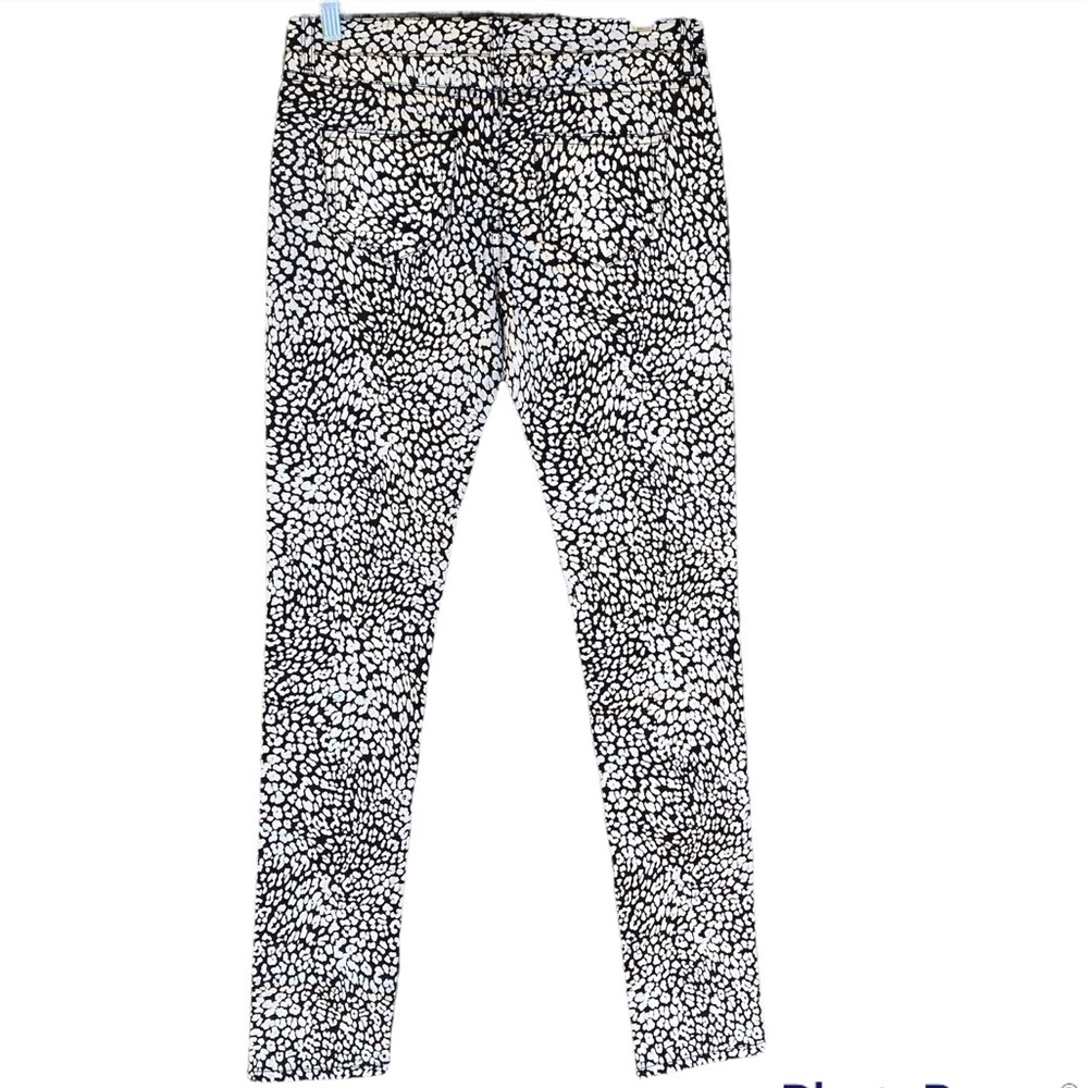 Saint Laurent Black And White “Baby Cat” Leopard Print Coated Jeans NWT - Picture 5 of 11
